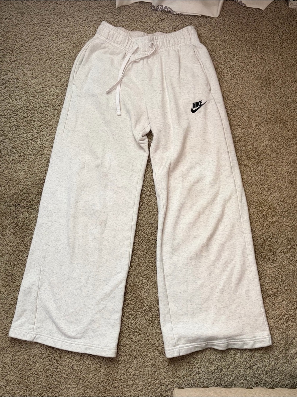 Nike Off-White Wide-Leg Sweatpants with Drawstring